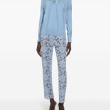 Dolce And Gabbana Lilac Embroidered Trousers