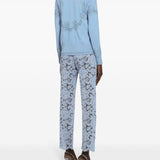 Dolce And Gabbana Lilac Embroidered Trousers