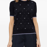 Emporio Armani Jet-Black Eagle Embroideries Jumper