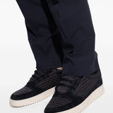 Emporio Armani Sneakers in jacquard fabric with logo lettering and suede