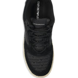 Emporio Armani Sneakers in jacquard fabric with logo lettering and suede