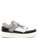 Emporio Armani Leather and mesh sneakers with contrasting details