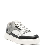 Emporio Armani Leather and mesh sneakers with contrasting details