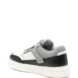 Emporio Armani Leather and mesh sneakers with contrasting details