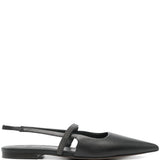 Brunello Cucinelli Black Slingback Ballerina Shoes
