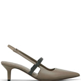 Brunello Cucinelli City Heels in Nappa Leather with Shiny Strap