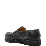 Paraboot Black Distressed Penny Slot SlipOn Loafers