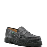 Paraboot Black Distressed Penny Slot SlipOn Loafers