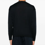 Emporio Armani Wool Blend Crewneck Sweater with Logo
