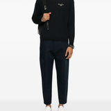 Emporio Armani Wool Blend Crewneck Sweater with Logo