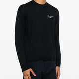 Emporio Armani Wool Blend Crewneck Sweater with Logo
