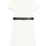 Emporio Armani White Short Sleeve Belted Dress