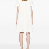 Emporio Armani White Short Sleeve Belted Dress