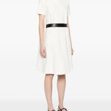 Emporio Armani White Short Sleeve Belted Dress