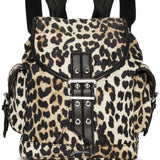 Ganni Leopard Small Nylon Bucky Backpack