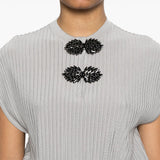 Emporio Armani Long dress in ottoman fabric with jewel details
