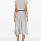 Emporio Armani Long dress in ottoman fabric with jewel details
