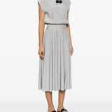 Emporio Armani Long dress in ottoman fabric with jewel details