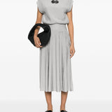 Emporio Armani Long dress in ottoman fabric with jewel details