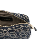 Emporio Armani Jacquard canvas camera case with all-over monogram and chain shoulder strap