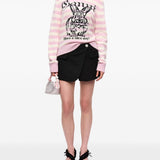 Ganni Pink Striped Bunny Long Sleeve Jumper