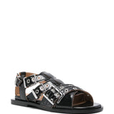 Ganni eyelet-detailing sandals