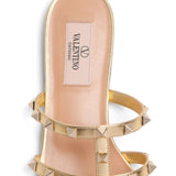 Valentino Garavani Slide Rockstud Sandal In Laminated Nappa