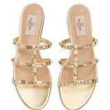 Valentino Garavani Slide Rockstud Sandal In Laminated Nappa