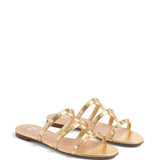 Valentino Garavani Slide Rockstud Sandal In Laminated Nappa