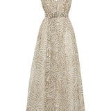 Brunello Cucinelli Khaki Buckle Sleeveless VNeck Dress