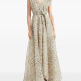Brunello Cucinelli Khaki Buckle Sleeveless VNeck Dress