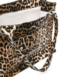 Ganni large leopard-print canvas tote bag