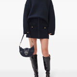 Ganni Buckle small denim cross-body bag