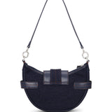 Ganni Navy Blue Buckle Crossbody Bag