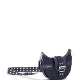 Ganni Navy Blue Buckle Crossbody Bag