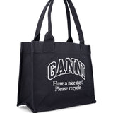 Ganni Organic cotton large tote bag