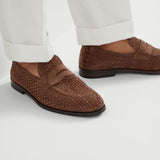 Brunello Cucinelli Penny Loafer in woven suede