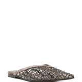 Brunello Cucinelli Flats Glistening Abstract Embroidery in suede