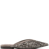 Brunello Cucinelli Flats Glistening Abstract Embroidery in suede