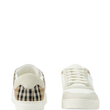 Burberry Leather, suede and check sneakers
