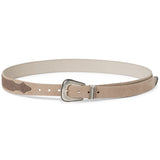 Brunello Cucinelli Two-tone belt in reversed calfskin with worked buckle and tip