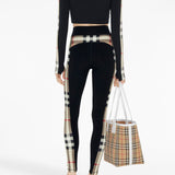 Burberry Stretch jersey leggings with Check finishes