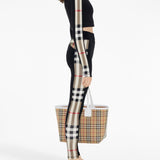 Burberry Stretch jersey leggings with Check finishes