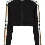 Burberry Stretch jersey cropped sweater with check trim