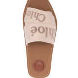 Chloé Beige Sophisticated Embroidered Logo Sandals