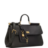 Dolce Gabbana Black Foldover Top Handbag