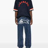 Icecream Indigo Running Dog Graphic Jeans