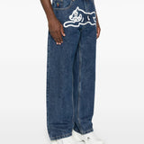 Icecream Indigo Running Dog Graphic Jeans