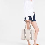Chloé Woody canvas medium tote bag