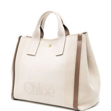 Chloé Ecru Herringbone Tote Bag